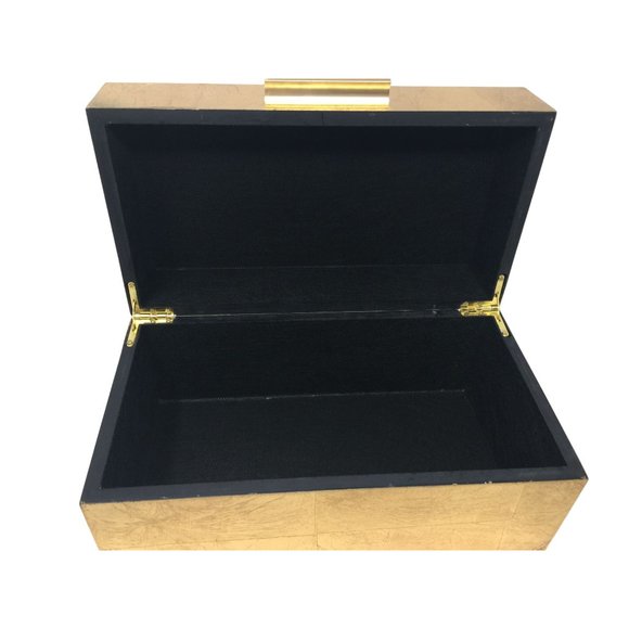 CosmoLiving by Cosmopolitan Wooden Box with Textured Gold Foiled Exterior - Picture 2 of 12